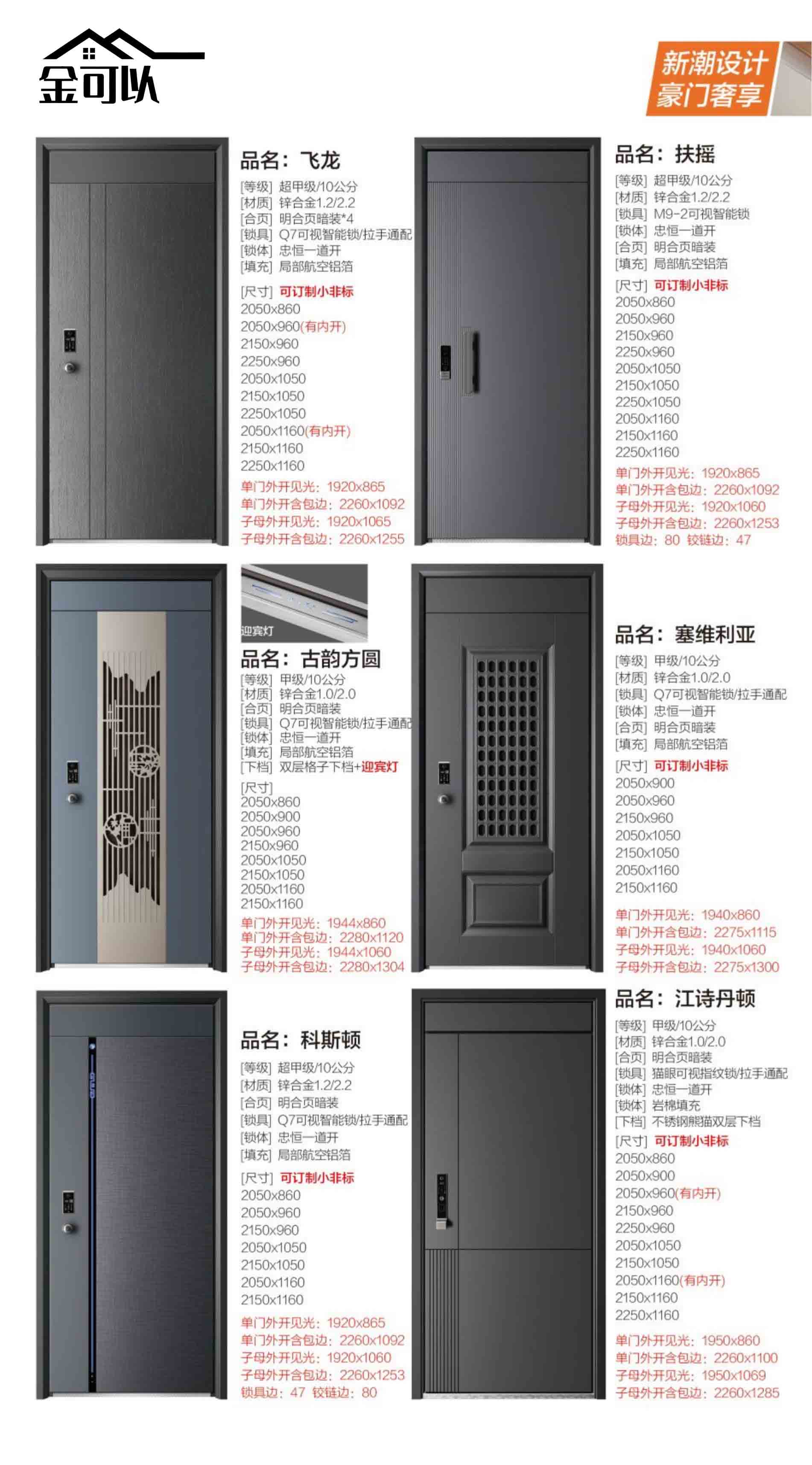 金可以入户门效果图大全