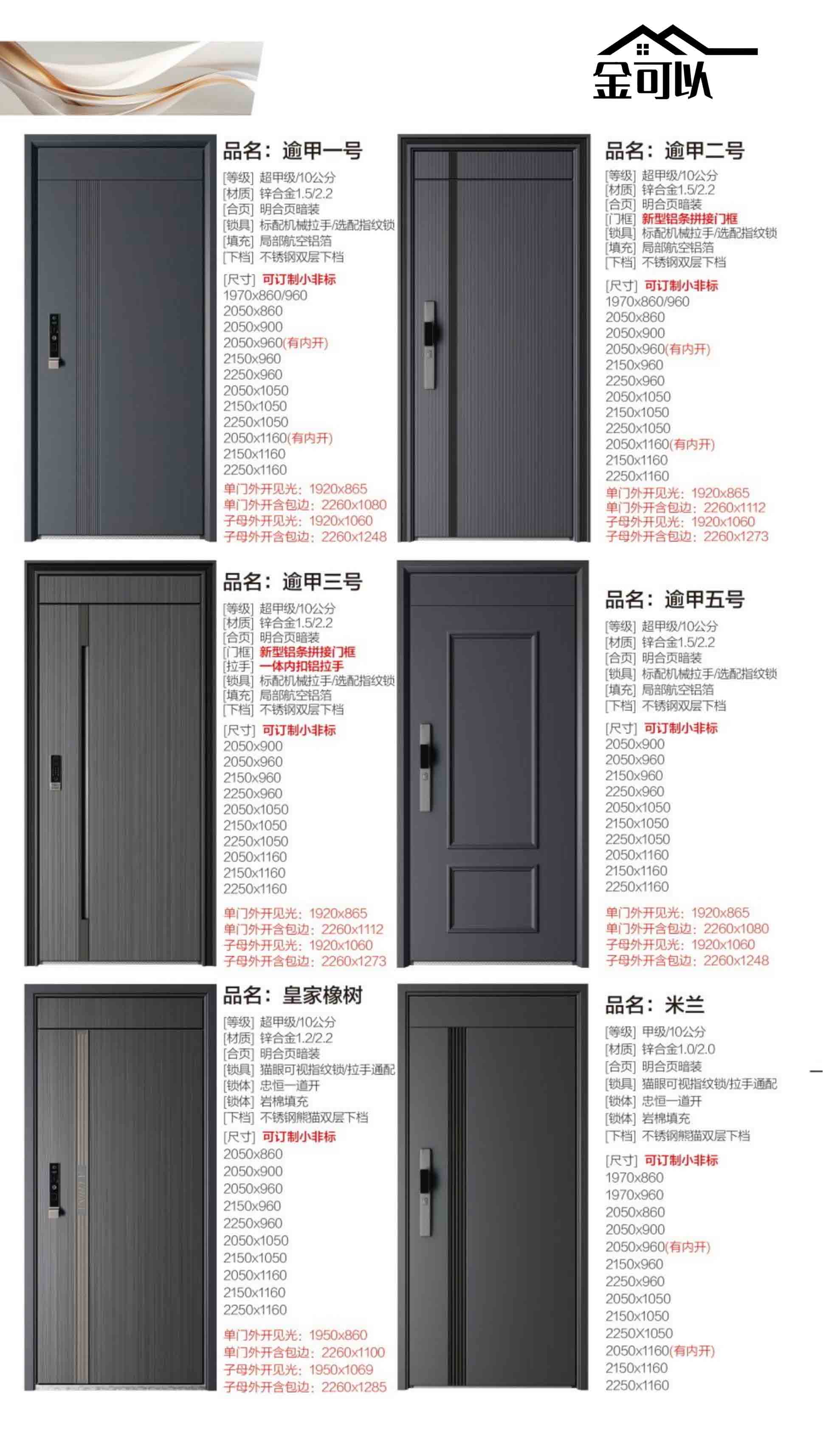 金可以入户门效果图大全